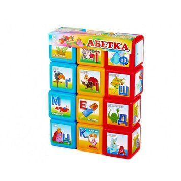 Кубики "Абетка" 12 шт 18231 велика "M Toys", УКРАЇНСЬКА МОВА НФ-00008598 фото