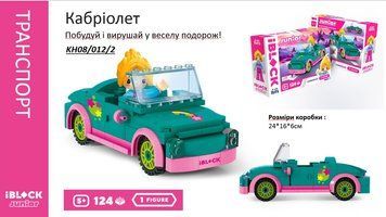 Конструктор Kids hits IBLOCK JUNIOR KH08/012/02 Дівчатка, Кабріолет, 124 дет, компл. фігур, НФ-00004218 фото