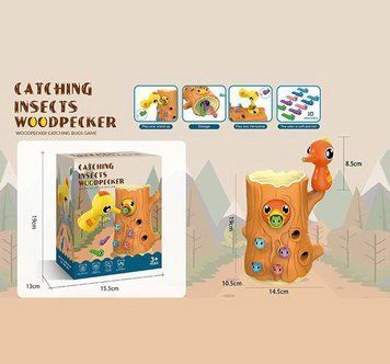 Магнитная игра BWN 001 дятел, магнитные червячки, в коробке НФ-00007041 фото