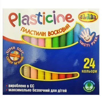 Пластилін "CLASS" "Чисті руки" 24кол. 7629C 400г. восковий НФ-00003651 фото