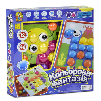Мозаика 7033 Цветная фантазия, 10 платформ с рисунками, 46 элем., "4FUN Game Club", в коробке НФ-00000011 фото