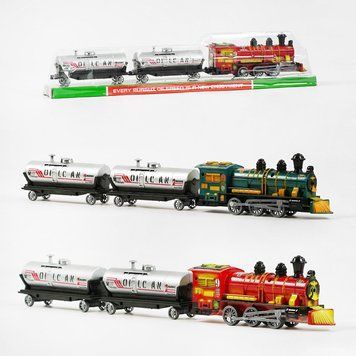 Потяг 538-2 Y (60/2) 2 кольори, інерція, локомотив та два вагони, в слюді НФ-00015467 фото