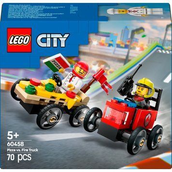 Конструктор LEGO City "Пицца-авто против пожарной машины" Набор гонок (60458) НФ-00012545 фото