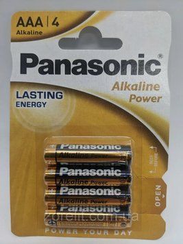Батарейка Panasonic LR03 AAA лужна, блістер 4 шт НФ-00015660 фото