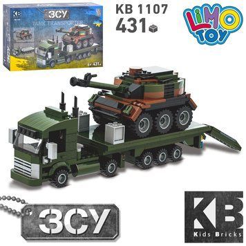 Конструктор KB 1107 военная техника, тягач с танком, 431дет, в кор-це НФ-00000462 фото