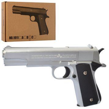 Пістолет 1911A метал, на пульках, 22 см, в коробці НФ-00000157 фото