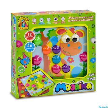 Мозаика 7393 12 платформ с рисунками, 46 элементов, в коробке НФ-00000055 фото