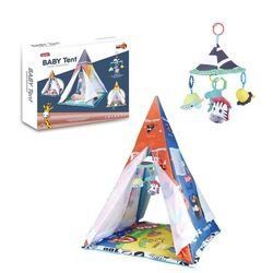 Палатка 023-64 B "Вигвам", игровой коврик, зеркальце, 4 подвески, мягкий каркас, 85х85х120 см НФ-00004339 фото