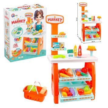 Іграшковий набір "Маркет" 0730 (3) "Technok Toys", 33 елементи, наліпки, гроші, банківський термінал НФ-00015486 фото