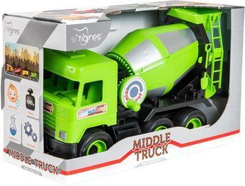 Авто "Middle truck" бетонозмішувач 39485 (св. зелений) в коробці "Tigres" НФ-00010147 фото