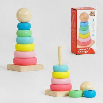 Піраміда дерев'яна 61413 "4FUN Game Club Wood", в коробці НФ-00000015 фото